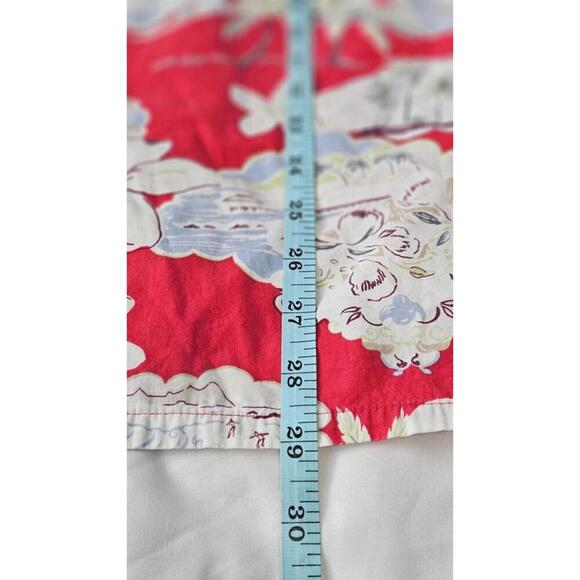 Pierre Cardin Vintage Men's Tropical Hawaiian Shirt - Red Floral Print - Size L - Picture 6 of 6